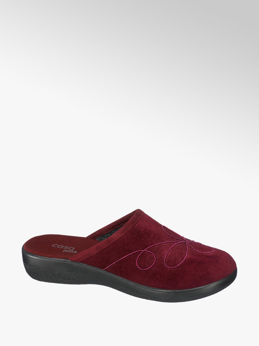 Damen Pantoffeln von Casa mia in rot Elefanten Filz Hausschuhe nur 9,95 € statt 16,90 € Deichmann